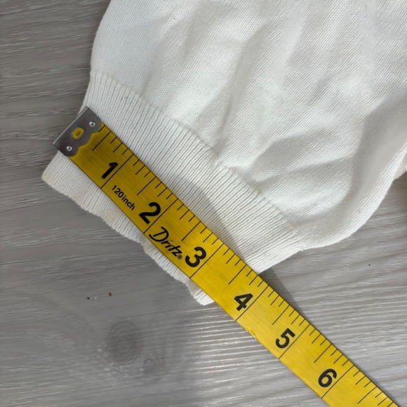 Mossimo White Cropped Cardigan Sweater Short Sleeve Button Front Women's L - Picture 9 of 12